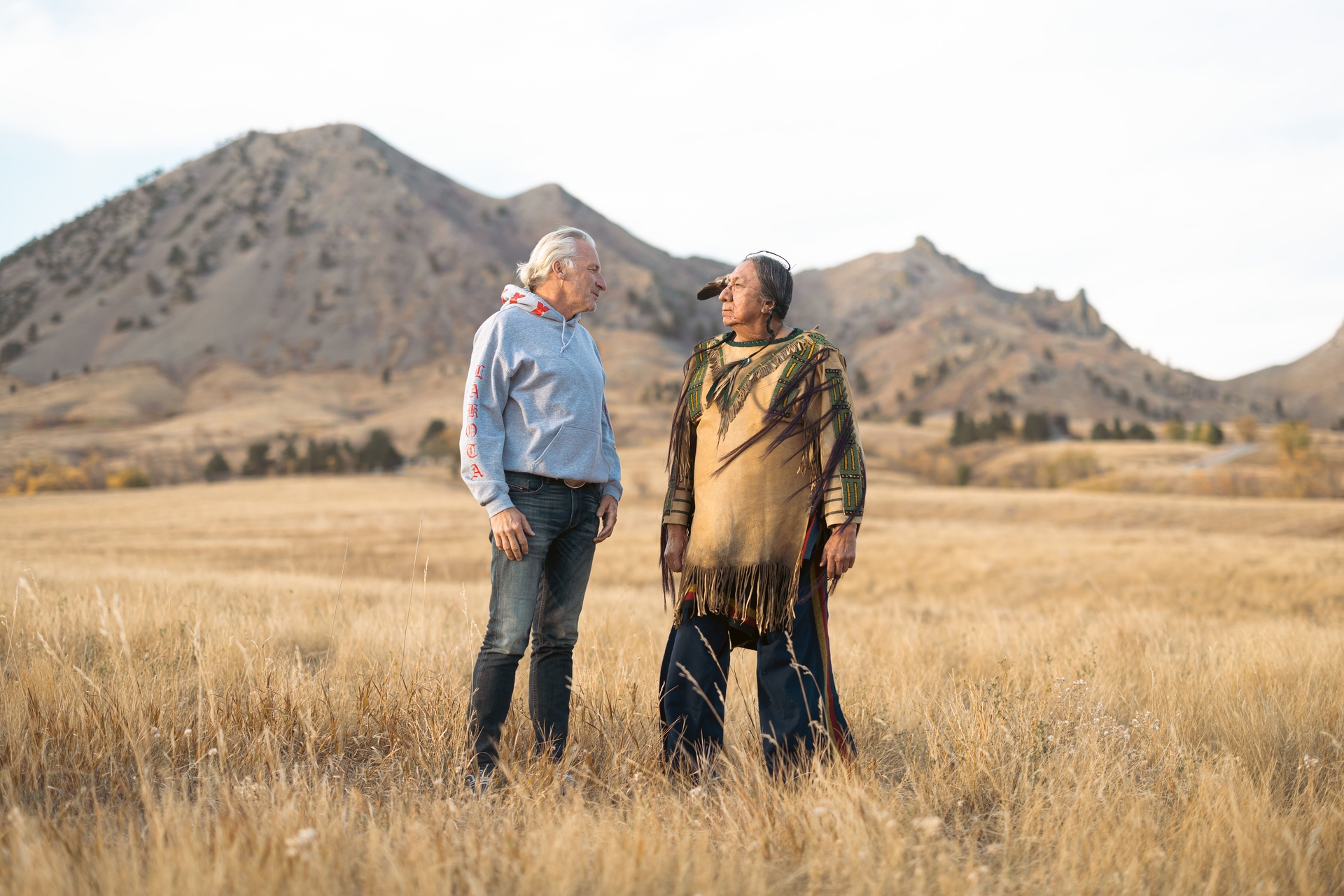 Ernie Lapointe "Crow Foot", Great Grandson of Sitting Bull, and Philipp Müller, South Dakota, 2024.